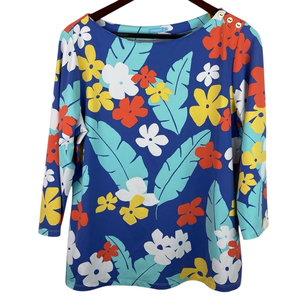 J. McLaughlin | Wavesong Tropical Floral Catalina Cloth Top
